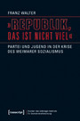 »Republik, das ist nicht viel« - Partei und Jugend in der Krise des Weimarer Sozialismus